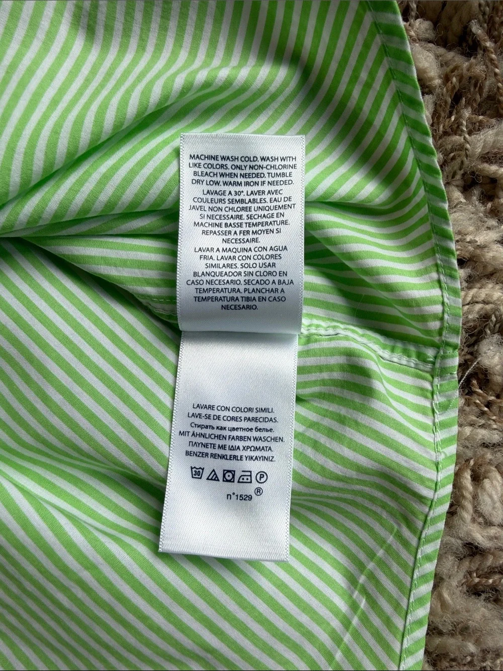 Ralph Lauren Light/lime Green Pinstripe Button-Down LARGE 14/16 Long Sleeve